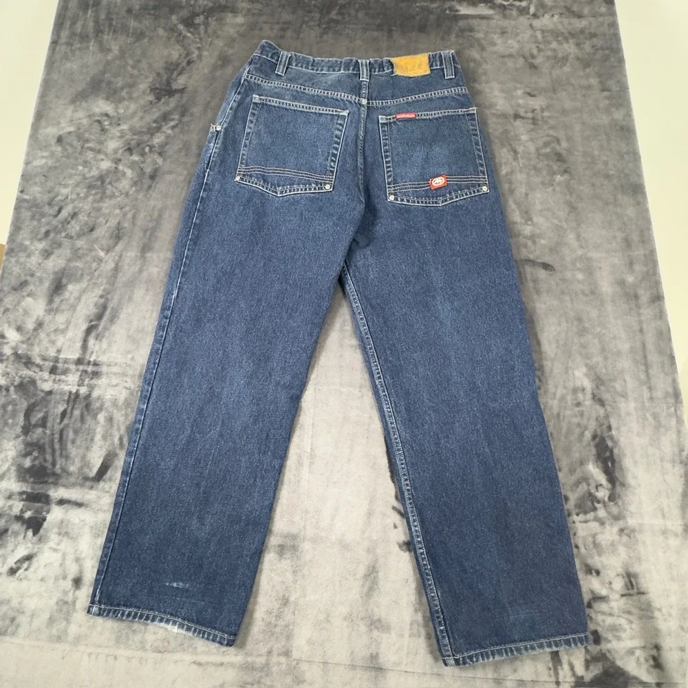 Ecko Unltd Jeans Mens 34 Blue Baggy Wide Leg Skate Denim Vintage 90s Y2K
